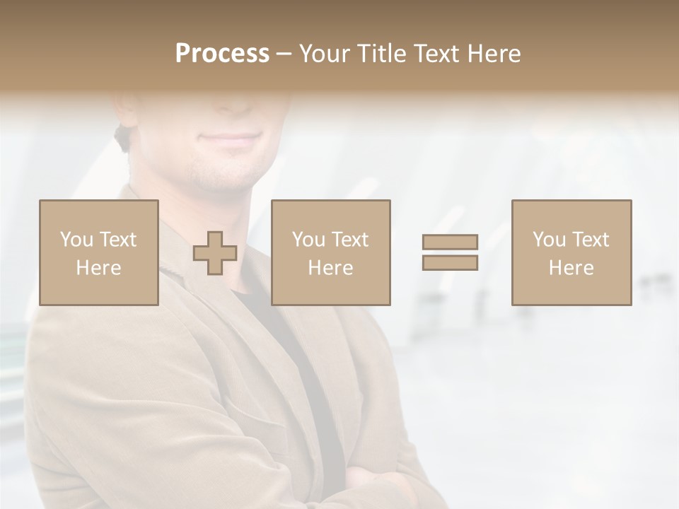 Colonial Red House With Swimming Pool PowerPoint Template