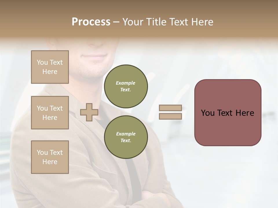 Colonial Red House With Swimming Pool PowerPoint Template