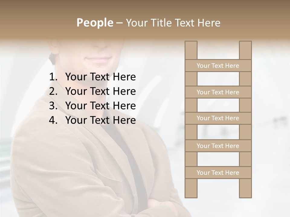 Colonial Red House With Swimming Pool PowerPoint Template