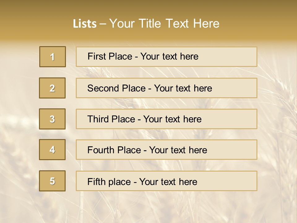 Golden Wheat Growing In A Farm Field PowerPoint Template