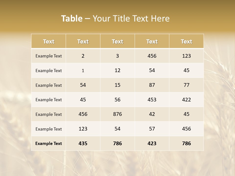 Golden Wheat Growing In A Farm Field PowerPoint Template