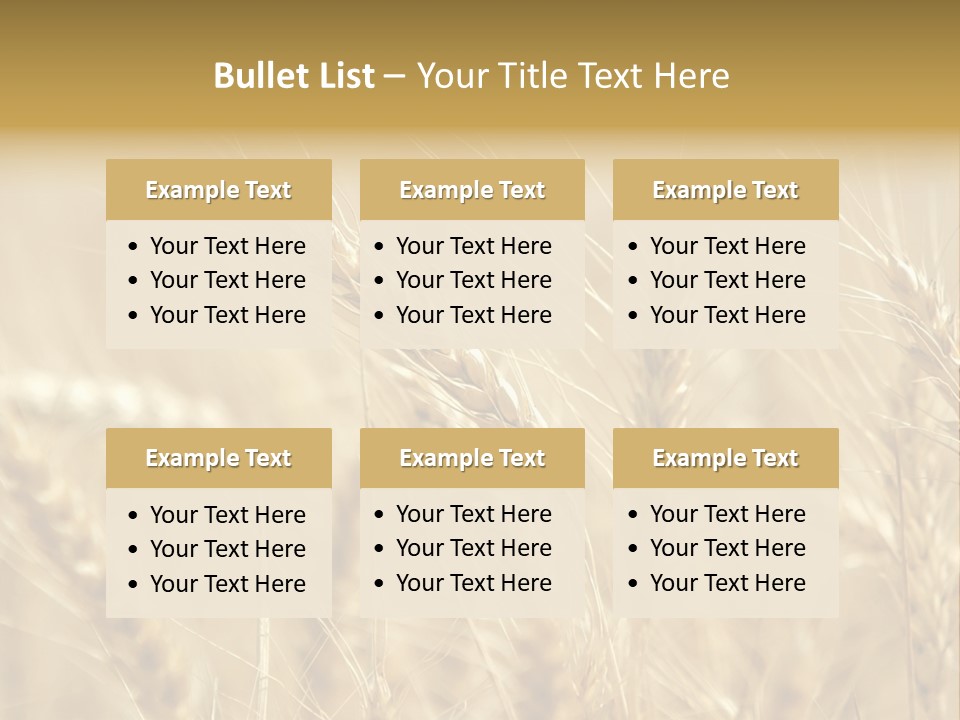 Golden Wheat Growing In A Farm Field PowerPoint Template