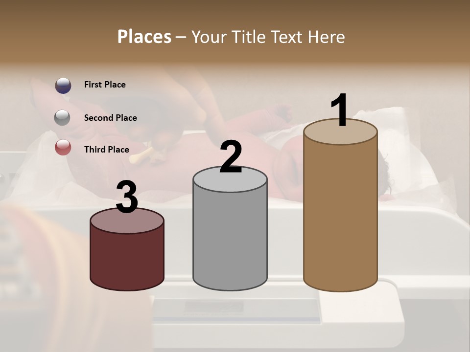 New Born Baby Being Weighed On A Scale PowerPoint Template