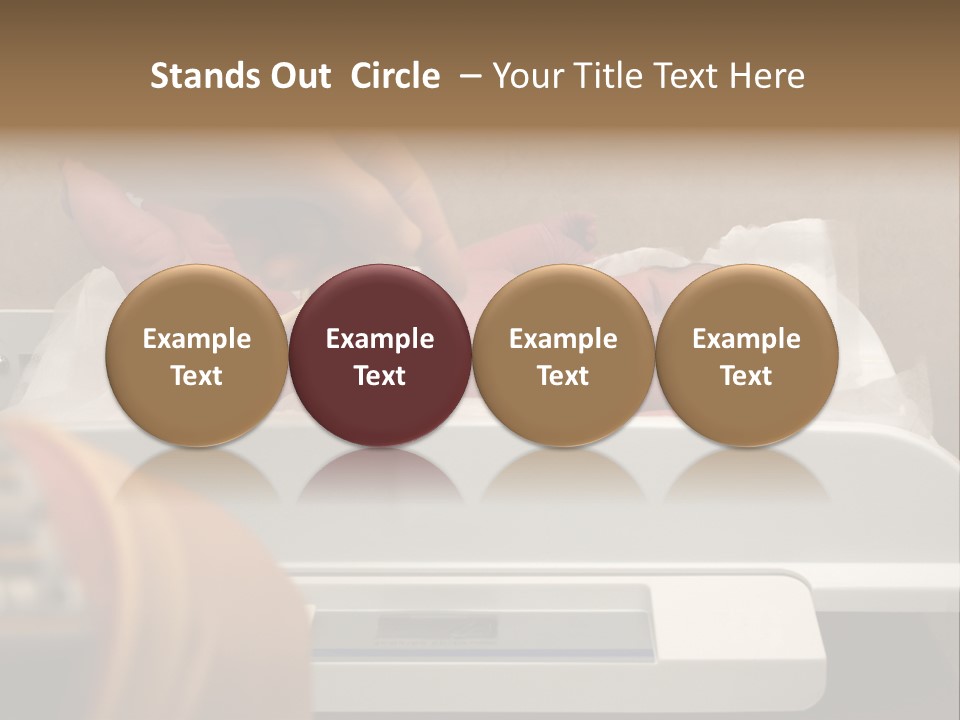 New Born Baby Being Weighed On A Scale PowerPoint Template