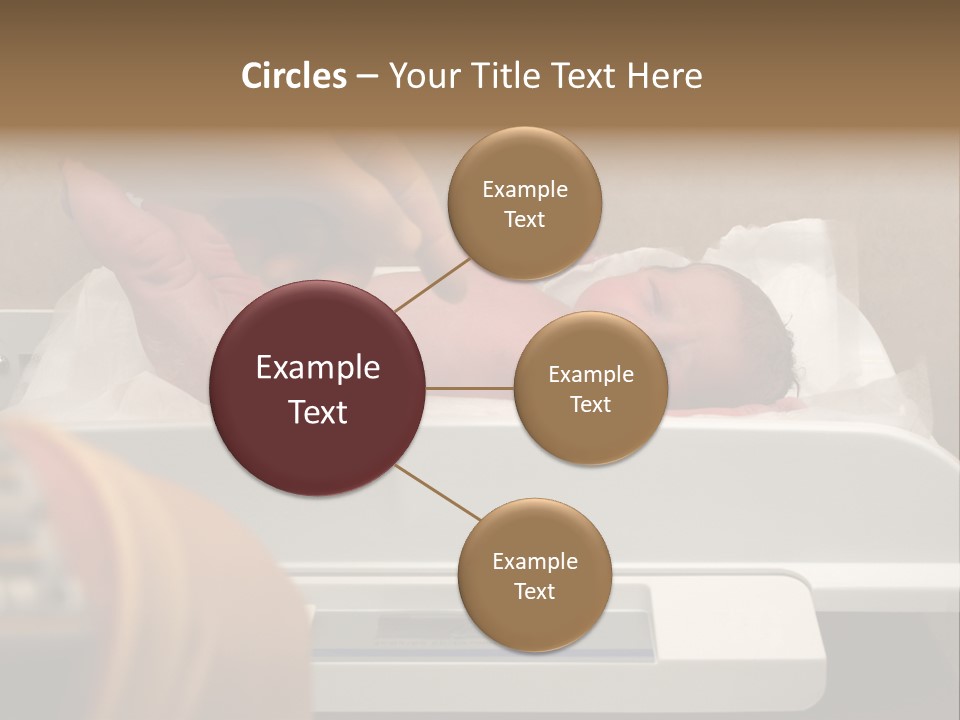 New Born Baby Being Weighed On A Scale PowerPoint Template