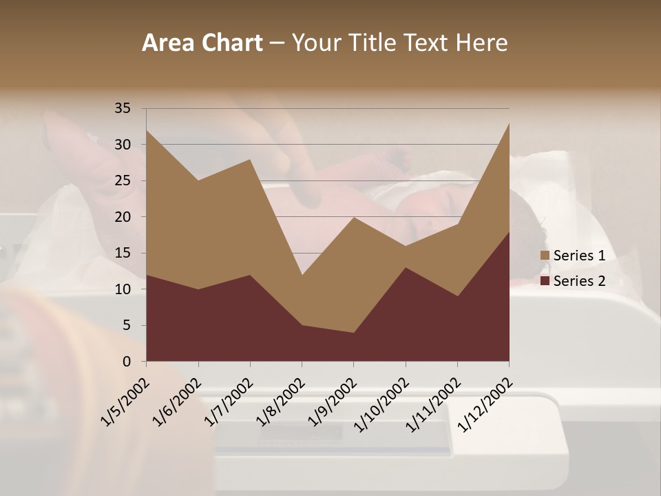 New Born Baby Being Weighed On A Scale PowerPoint Template