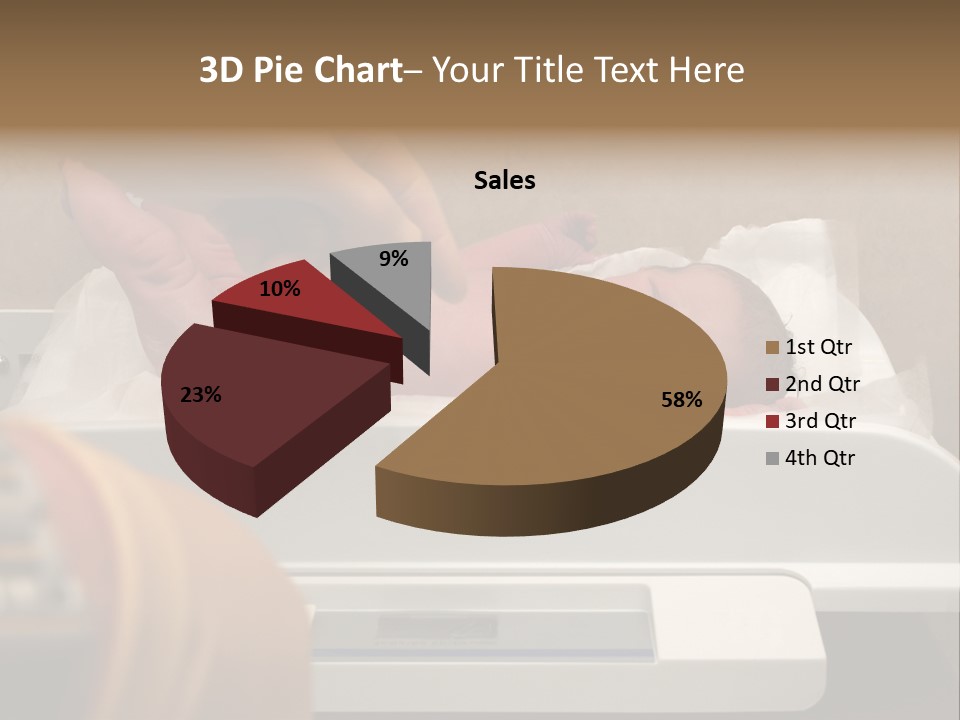 New Born Baby Being Weighed On A Scale PowerPoint Template