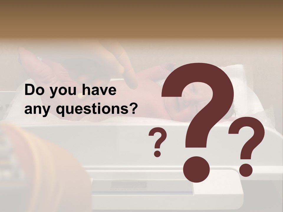 New Born Baby Being Weighed On A Scale PowerPoint Template