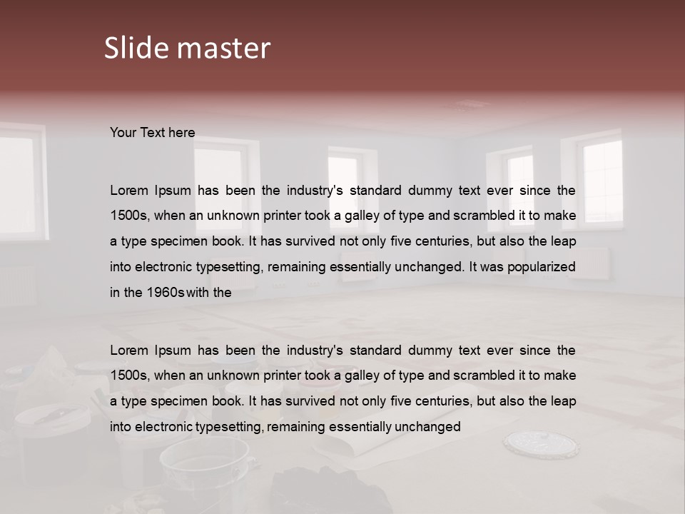 Paint On Construction New And Modern Office PowerPoint Template