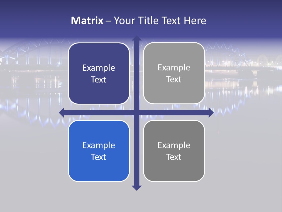 Blue Bridge In The Night PowerPoint Template