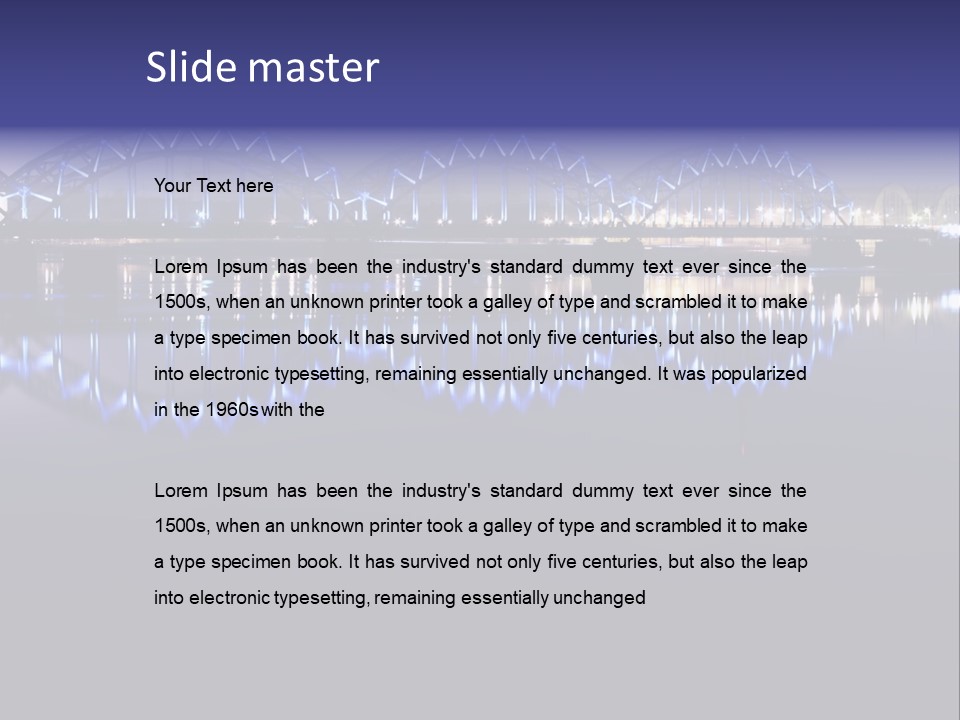 Blue Bridge In The Night PowerPoint Template