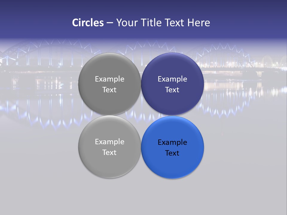 Blue Bridge In The Night PowerPoint Template