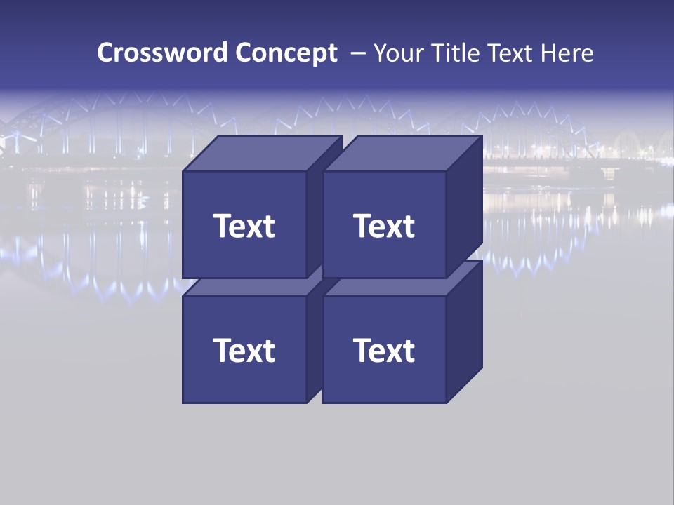 Blue Bridge In The Night PowerPoint Template