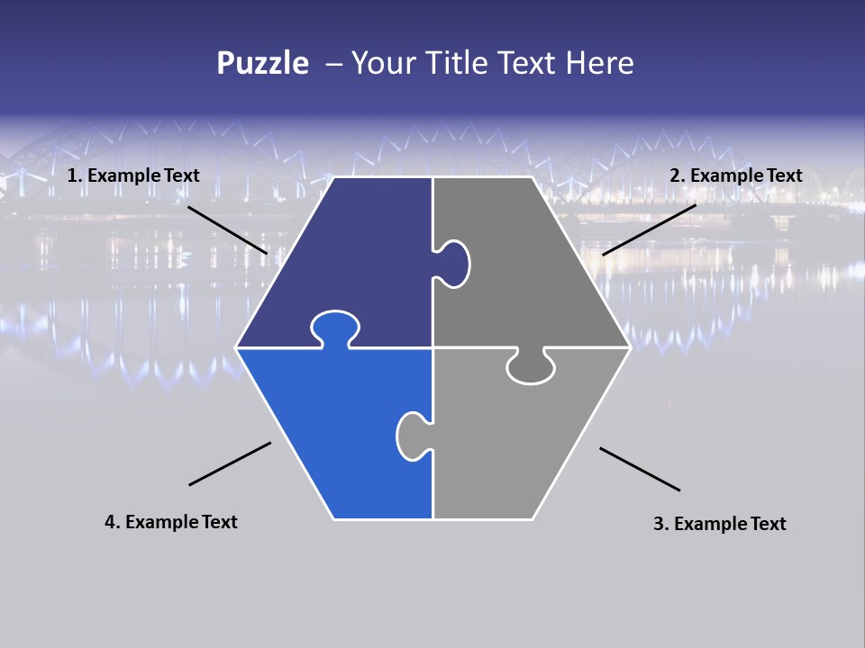 Blue Bridge In The Night PowerPoint Template