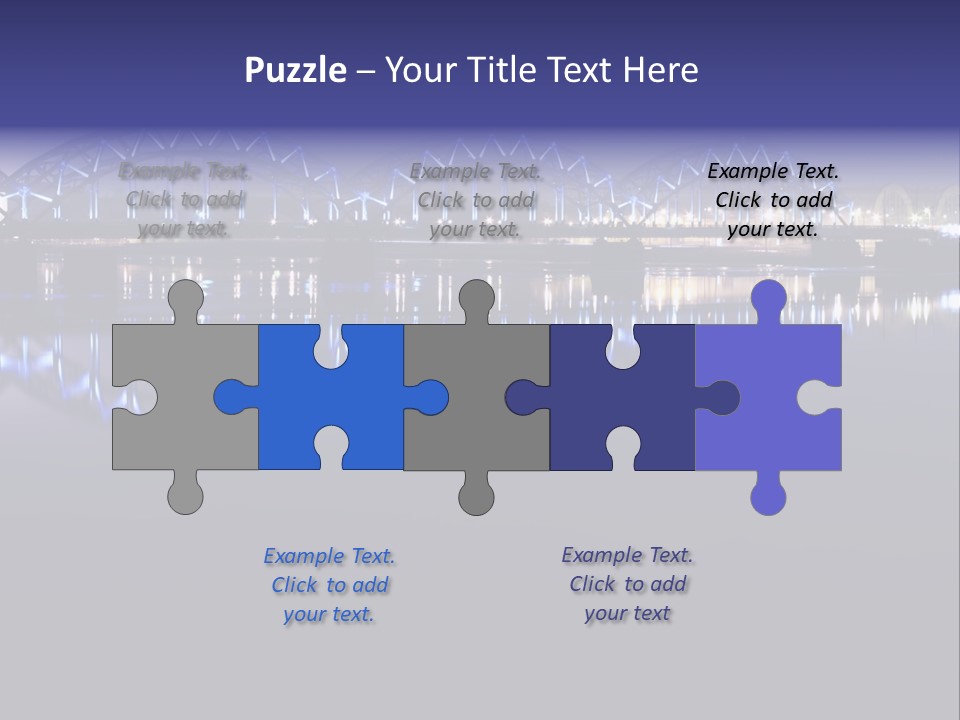 Blue Bridge In The Night PowerPoint Template