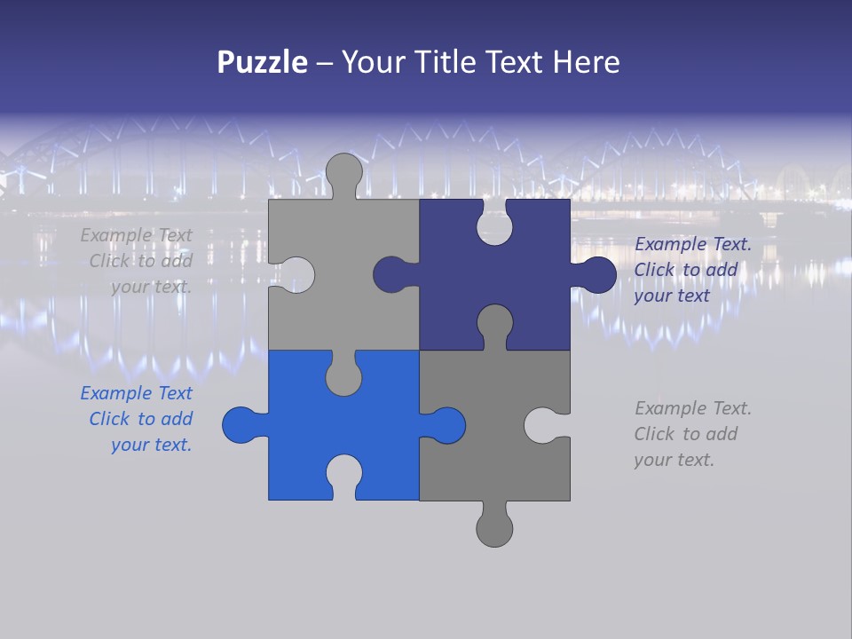 Blue Bridge In The Night PowerPoint Template