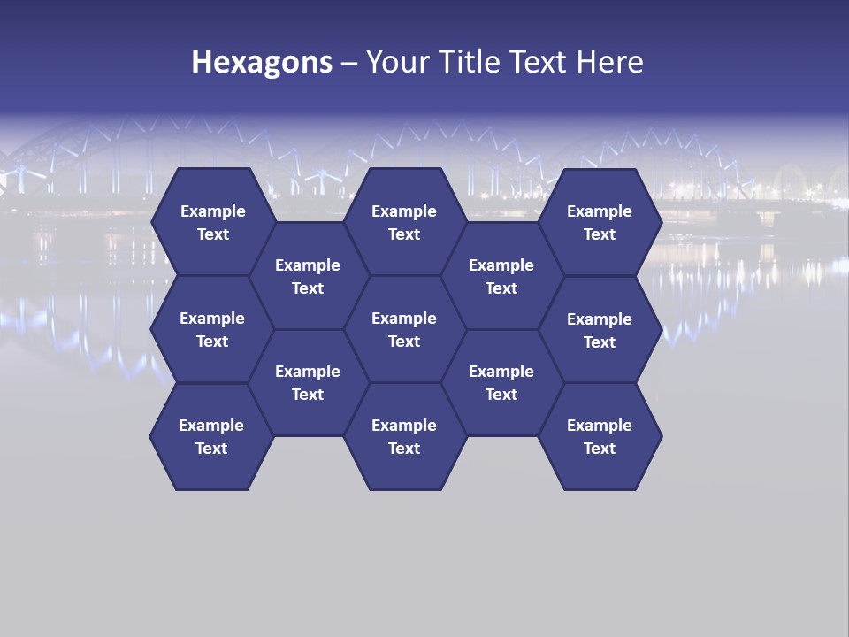 Blue Bridge In The Night PowerPoint Template