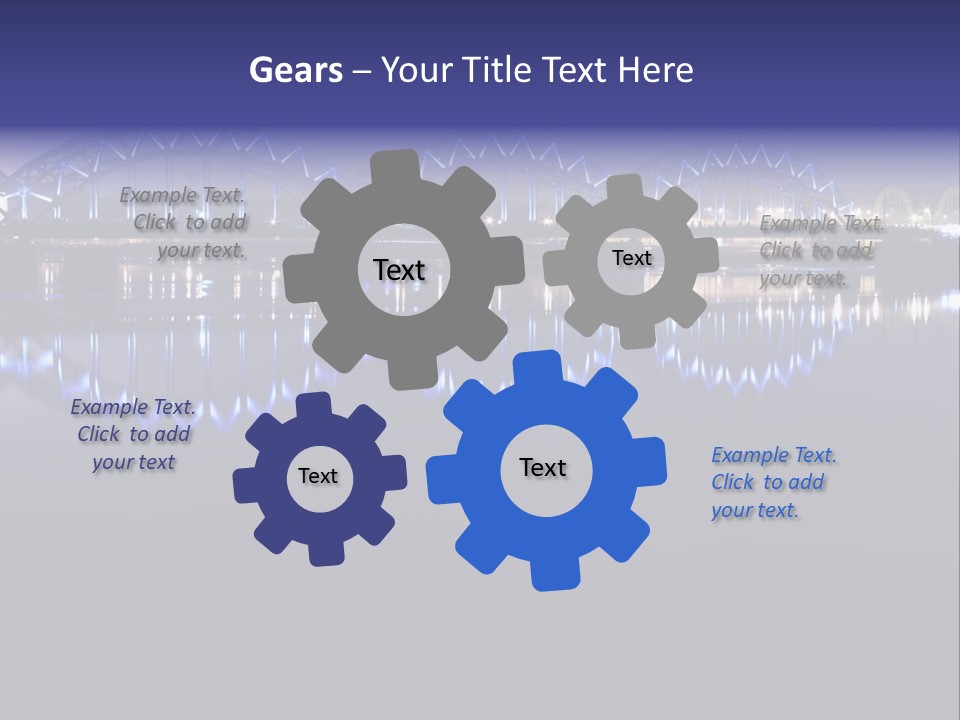 Blue Bridge In The Night PowerPoint Template