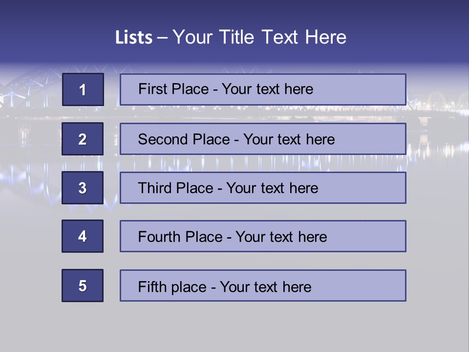 Blue Bridge In The Night PowerPoint Template