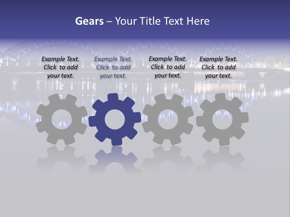 Blue Bridge In The Night PowerPoint Template