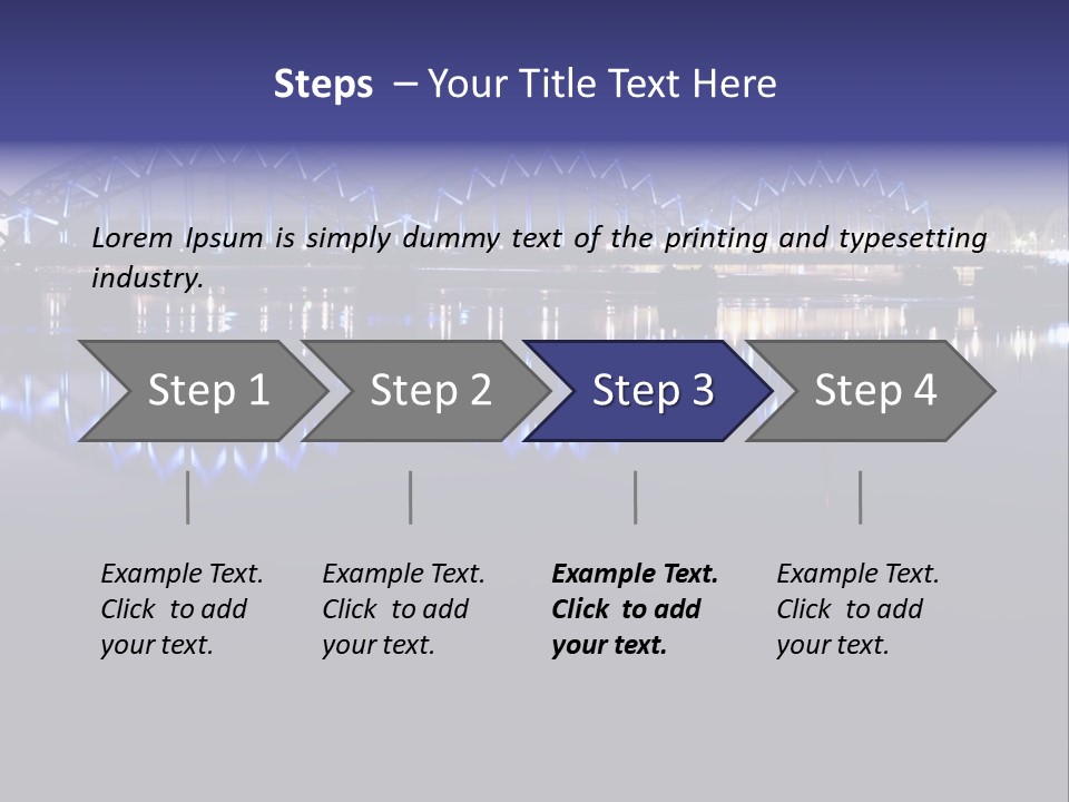 Blue Bridge In The Night PowerPoint Template