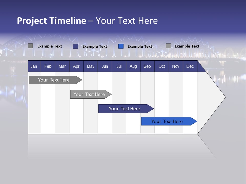 Blue Bridge In The Night PowerPoint Template