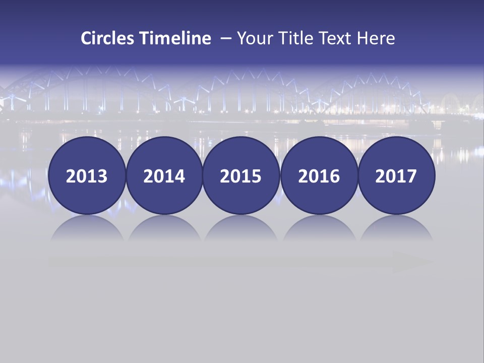 Blue Bridge In The Night PowerPoint Template