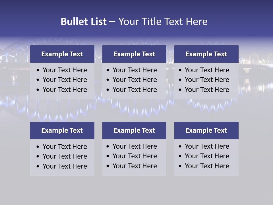 Blue Bridge In The Night PowerPoint Template