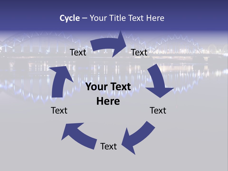 Blue Bridge In The Night PowerPoint Template