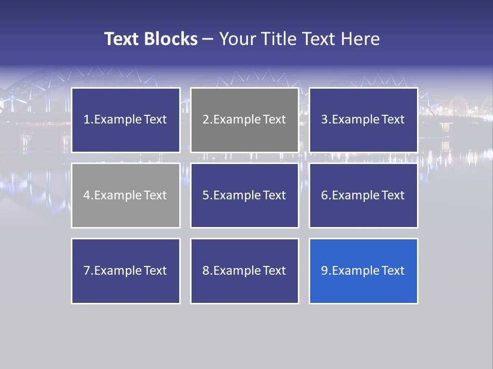 Blue Bridge In The Night PowerPoint Template