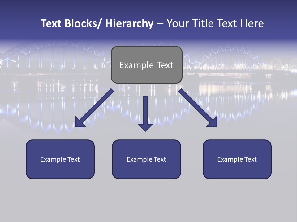 Blue Bridge In The Night PowerPoint Template