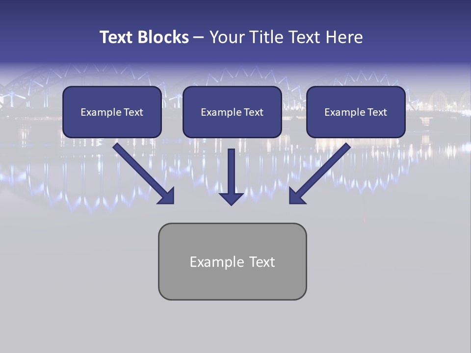 Blue Bridge In The Night PowerPoint Template