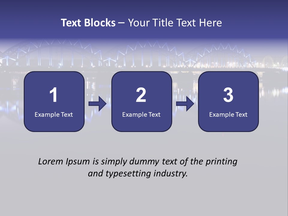 Blue Bridge In The Night PowerPoint Template