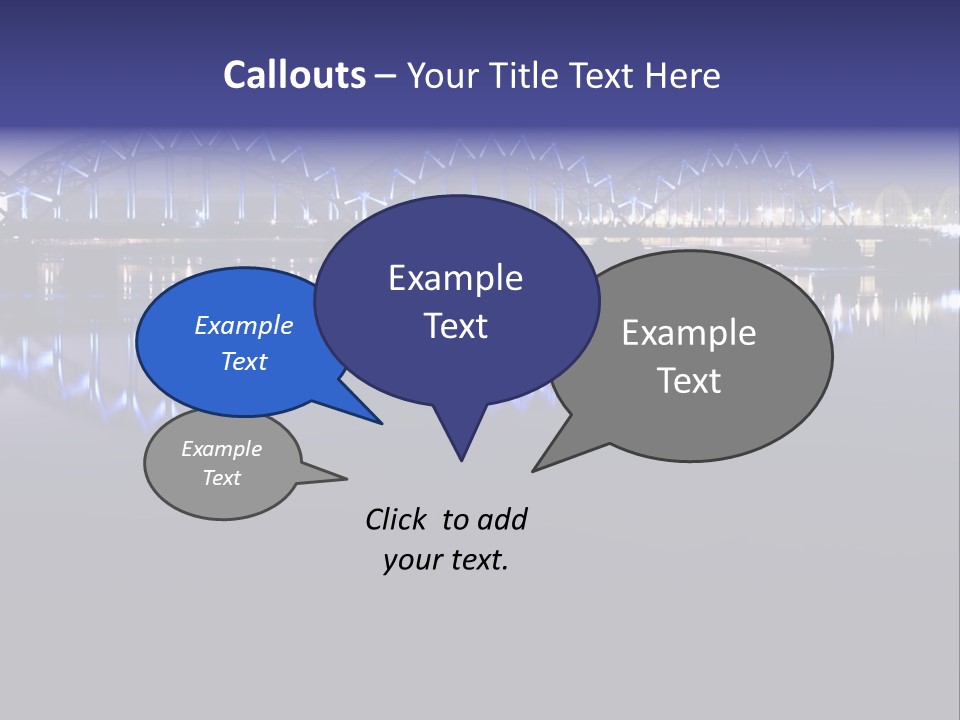 Blue Bridge In The Night PowerPoint Template