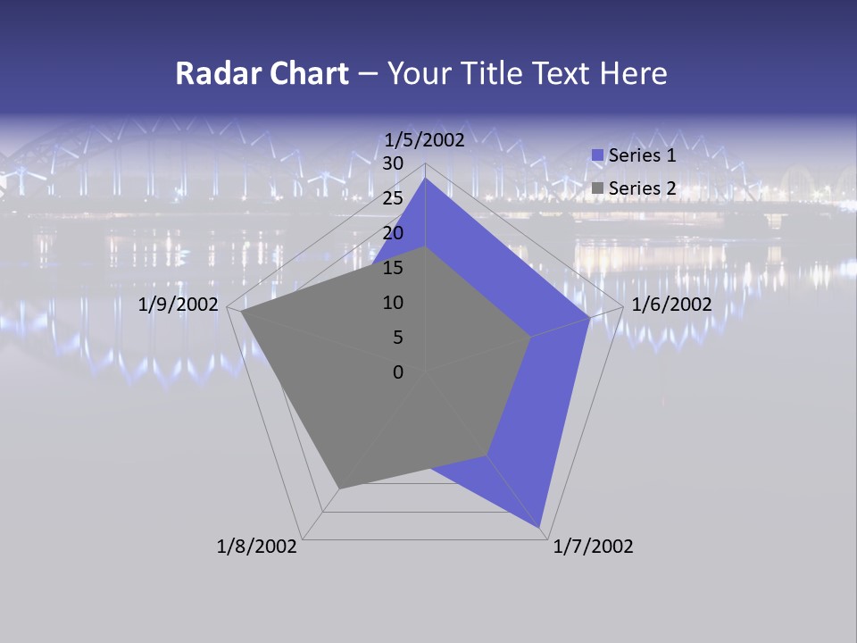 Blue Bridge In The Night PowerPoint Template