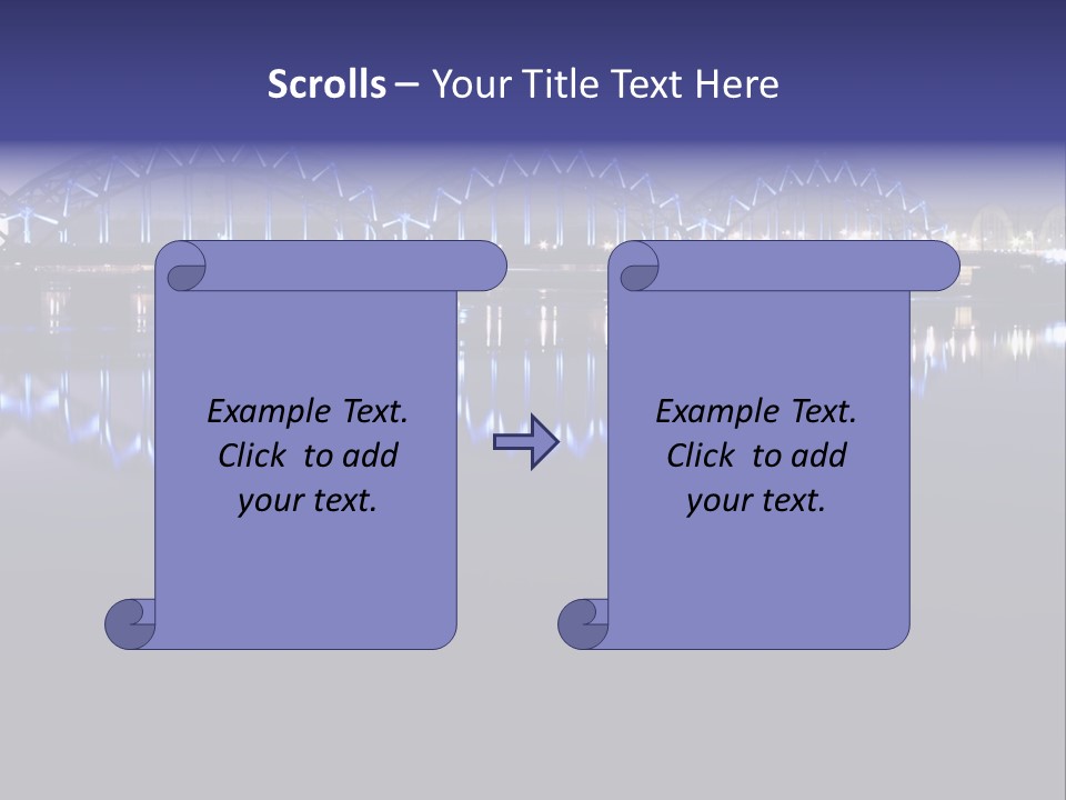Blue Bridge In The Night PowerPoint Template