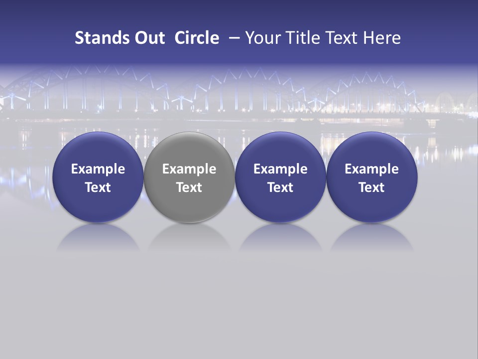 Blue Bridge In The Night PowerPoint Template