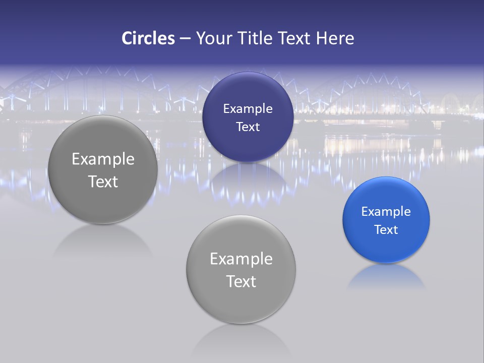 Blue Bridge In The Night PowerPoint Template