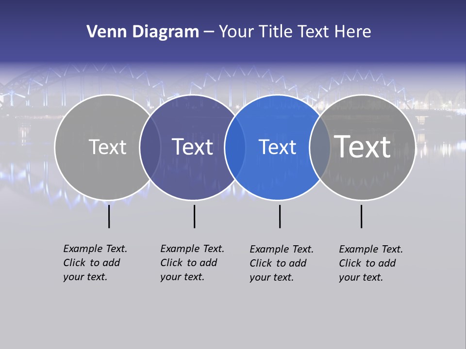 Blue Bridge In The Night PowerPoint Template