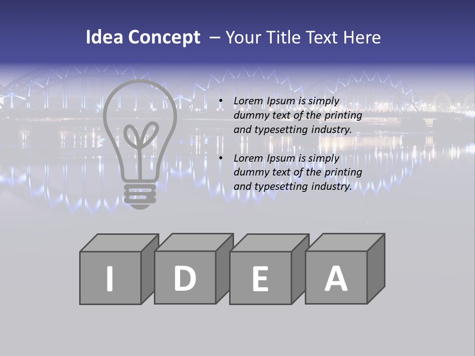 Blue Bridge In The Night PowerPoint Template