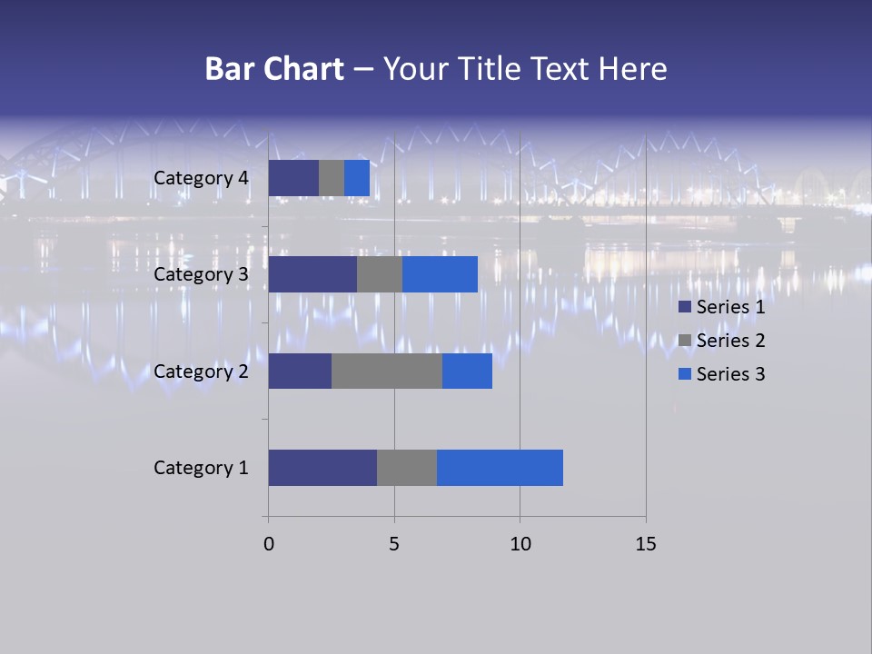 Blue Bridge In The Night PowerPoint Template