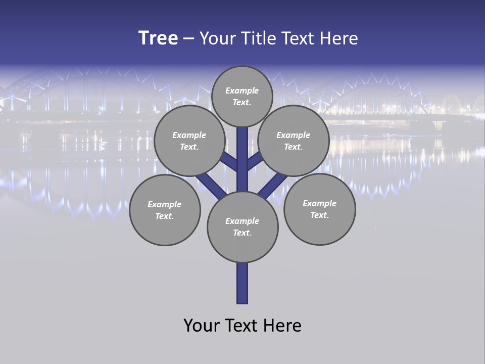 Blue Bridge In The Night PowerPoint Template