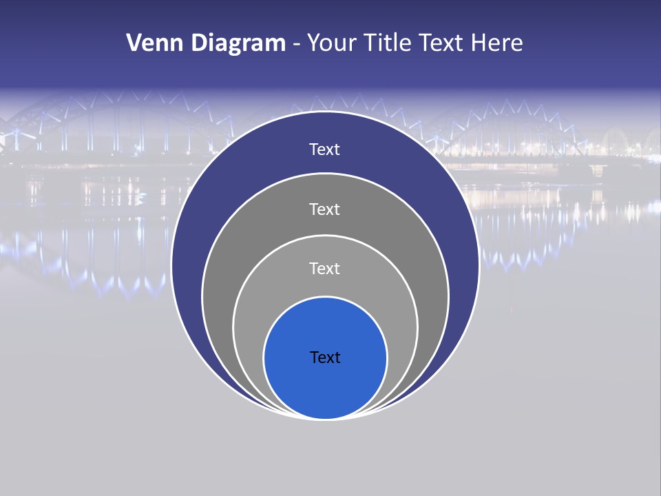 Blue Bridge In The Night PowerPoint Template