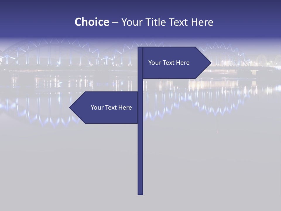 Blue Bridge In The Night PowerPoint Template
