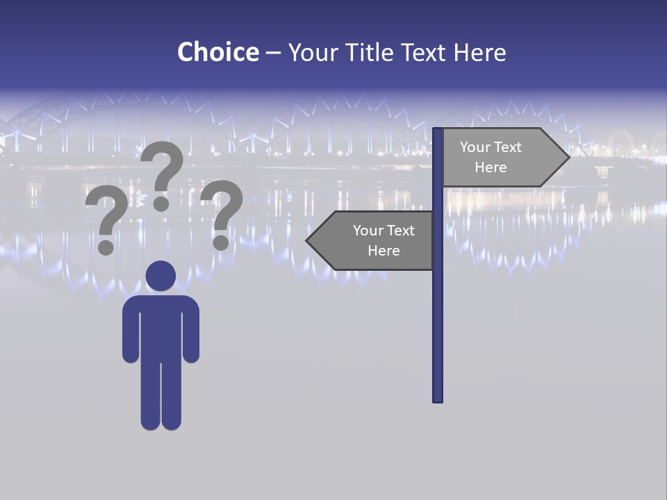 Blue Bridge In The Night PowerPoint Template