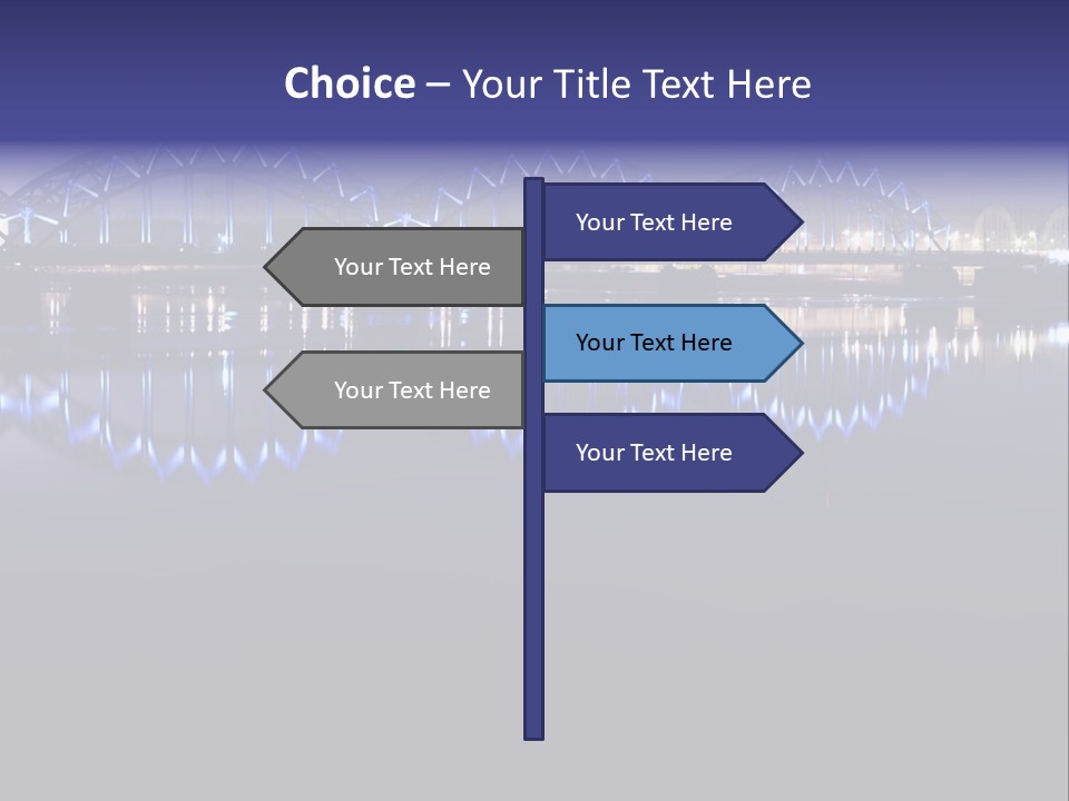 Blue Bridge In The Night PowerPoint Template