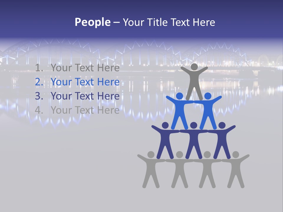 Blue Bridge In The Night PowerPoint Template