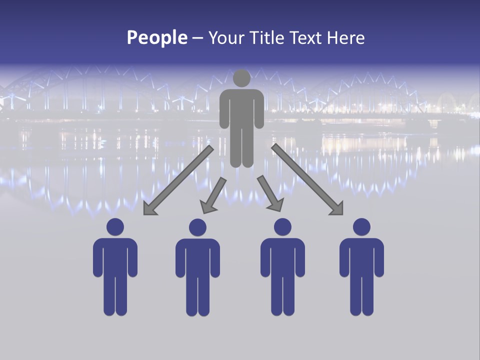 Blue Bridge In The Night PowerPoint Template