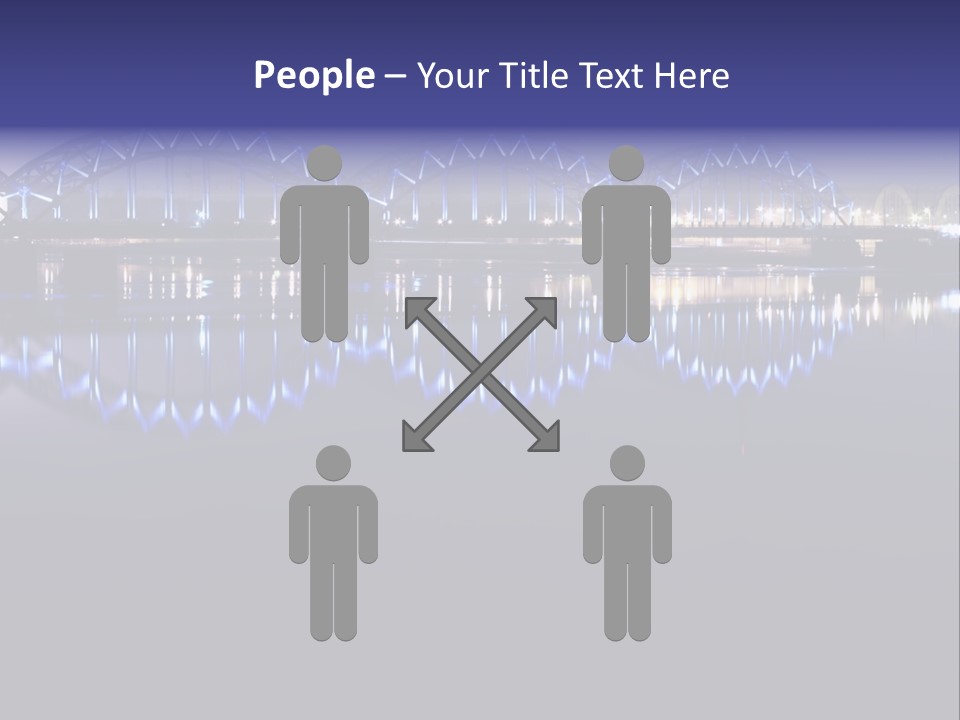 Blue Bridge In The Night PowerPoint Template