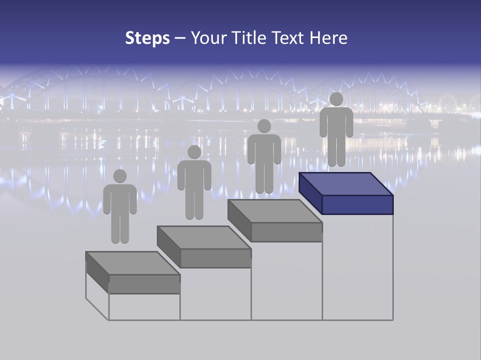 Blue Bridge In The Night PowerPoint Template